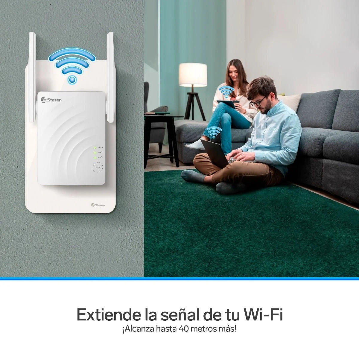Repetidor Wi-Fi AC1200 2,4 GHz y 5 GHz, hasta 40 m de cobertura