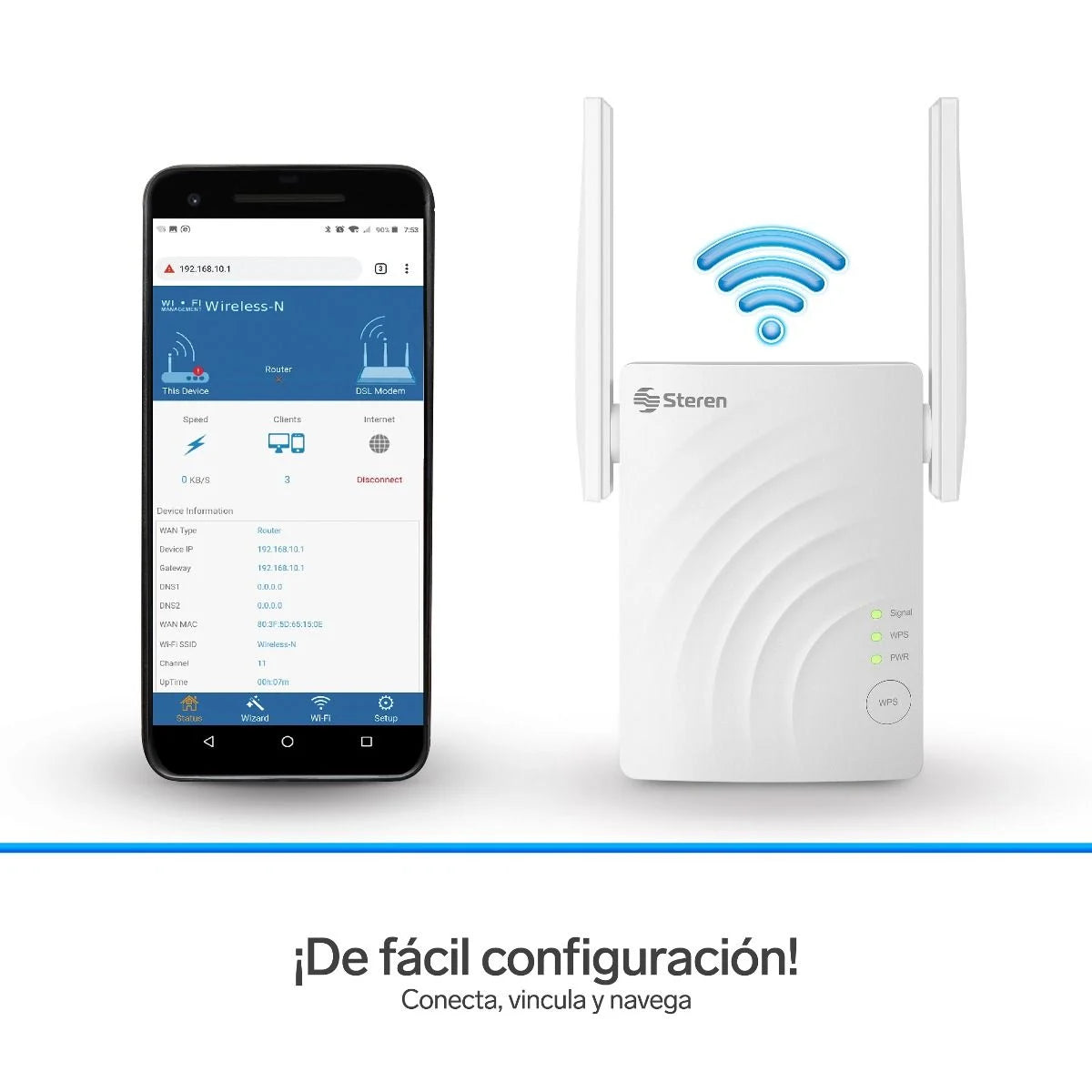 Repetidor Wi-Fi AC1200 2,4 GHz y 5 GHz, hasta 40 m de cobertura
