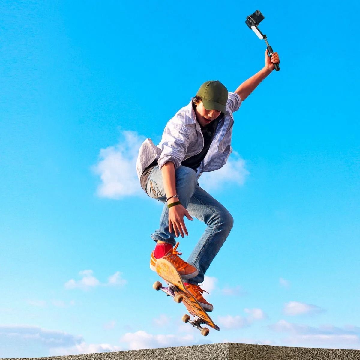Estabilizador (Gimbal) de 1 eje, con Selfie Stick Bluetooth