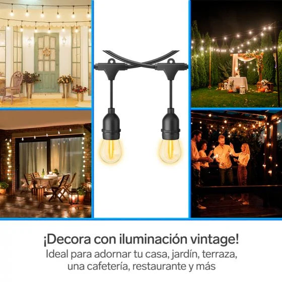 Serie LED de jardín de 12 focos para exterior