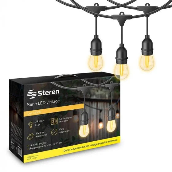 Serie LED de jardín de 24 focos para exterior