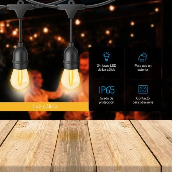 Serie LED de jardín de 24 focos para exterior