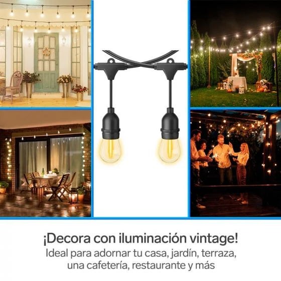 Serie LED de jardín de 24 focos para exterior