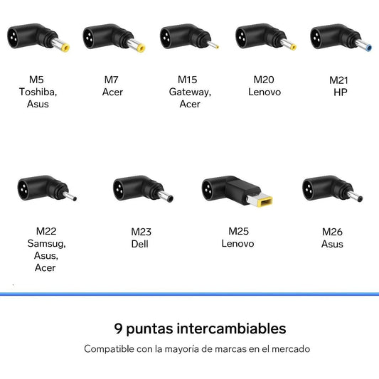 Cargador universal para laptop, de 45 W