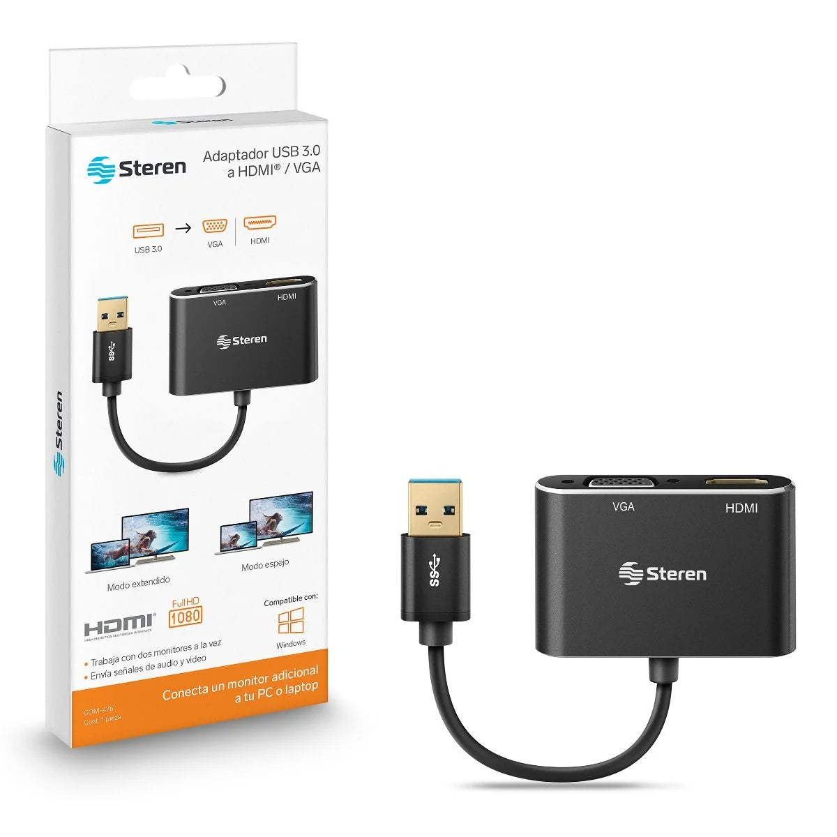 Adaptador USB 3.0 a HDMI / VGA